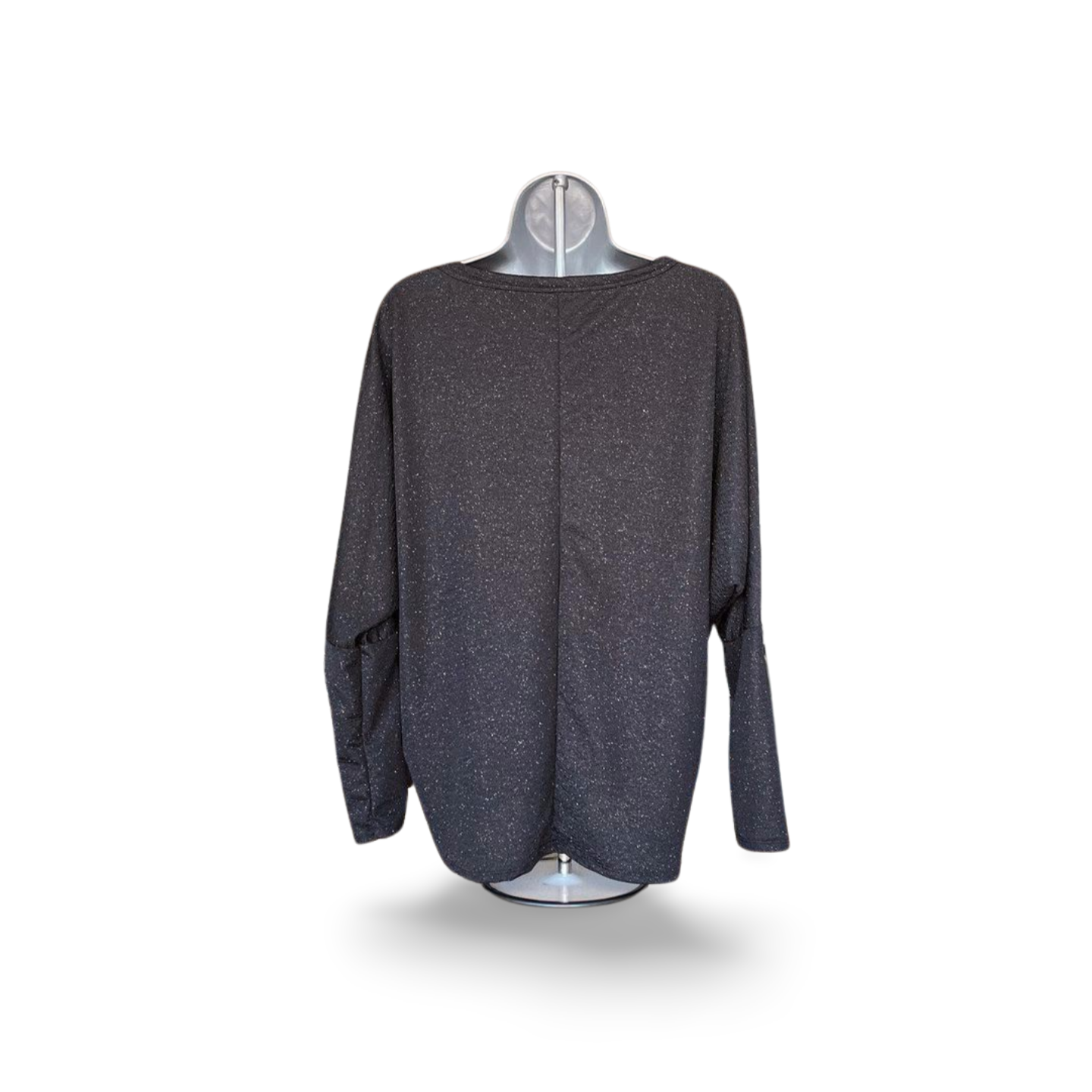 Long Sleeve Oversize Sparkle V-Neck Top (F)