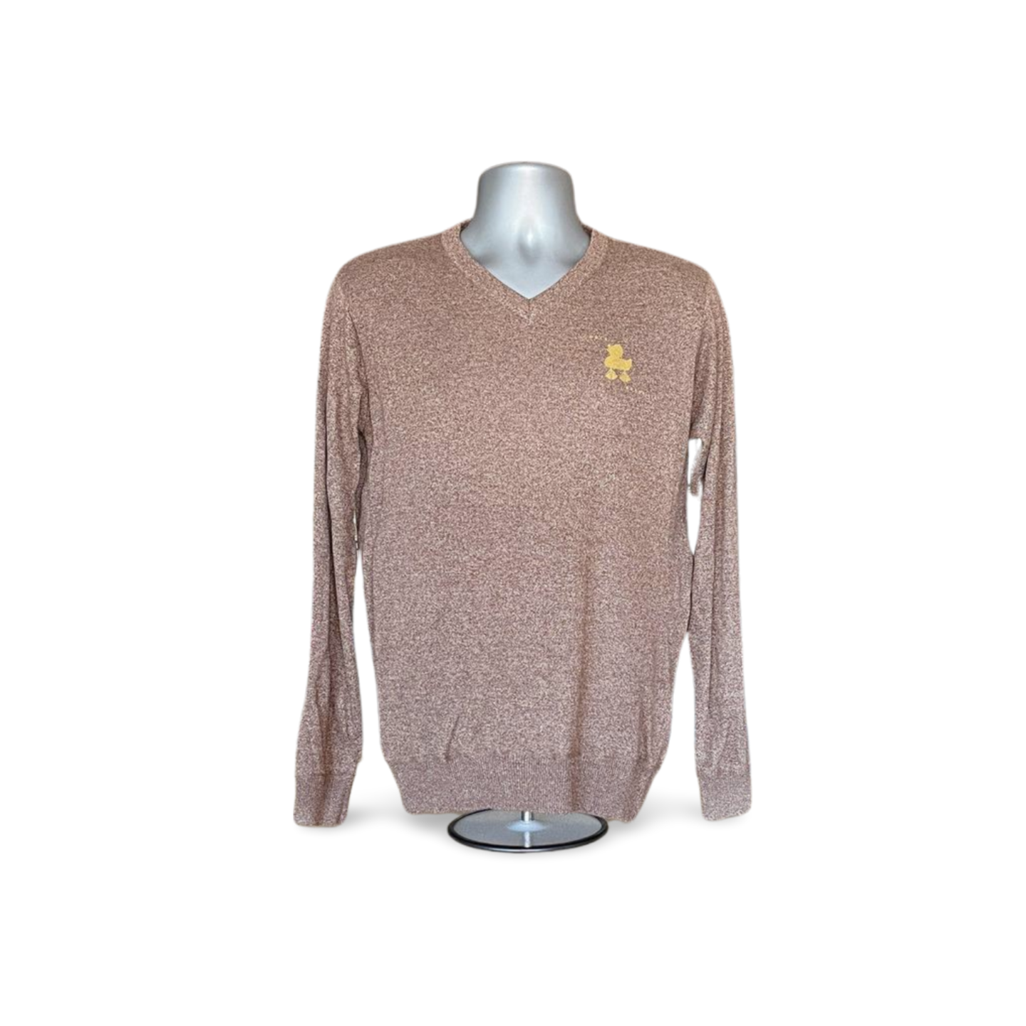 Solid V Neck Pullover Sweater (M)