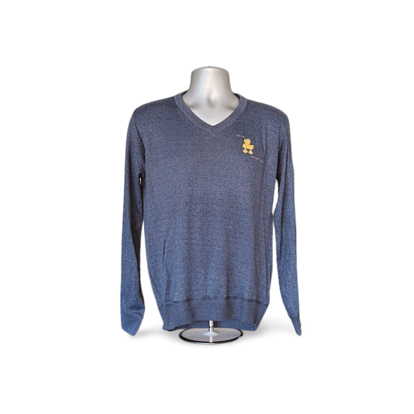 Solid V Neck Pullover Sweater (M)